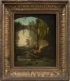 Paysage aux enfants jouant près d'une fontaine by Horace Antoine Fonville, Panneau, sold Jun 2017