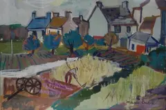Scène animée by Maurice Empi, Gouache sur papier, sold May 2018