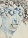 Tête de Méduse by Alfred Courmes, 1964, Encre et aquarelle sur traits de crayon, sold Nov 2008