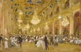 Bal au foyer de l'opéra by Luigi Loir, Aquarelle gouachée, sold Apr 2008