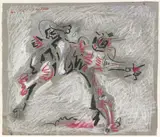 Sur les Draps by André Masson, 1960, Pastel sur papier, sold Apr 2008