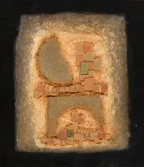 Composition by Arthur Luiz Piza, Huile, sable et collage sur bois sculpté, sold Nov 2023
