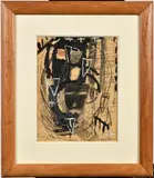 Dakar (Masque), vers 1985-90 by Hélène Delprat, Huile, pastel et graphite sur papier, sold Nov 2023