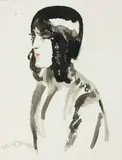 Svata Zapletal de profil by Kees van Dongen, Encre de chine et aquarelle sur papier, sold Dec 2010
