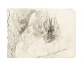Démons et masques by James Ensor, 1888, Crayon sur papier, sold Dec 2010