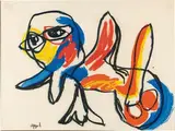 Oiseau by Karel Appel, 1952, Gouache sur papier, sold Dec 2010