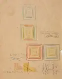 Dessin préparatoire by François Morellet, 1956, Crayon de couleurs sur papier, sold Dec 2010