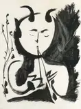 Faune musicien, n°4 by Pablo Picasso, 1948, Lithographie signée et numérotée sur, sold Dec 2010