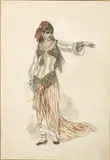 Étude pour Zadig by Félicien Rops, Aquarelle sur papier, sold Dec 2010