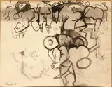 Évolution ou création by Frits Van den Berghe, 1927, Encre de Chine et crayon sur papier, sold Dec 2010