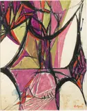 Sans tittre, Composition by Georges Collignon, 1946, Gouache, crayon et encre sur papier, sold Dec 2010