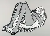 Monica reclinig on back, kness up by Tom Wesselmann, Lithographie et linoléum signée et numérotée, sold Dec 2010