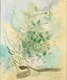 Les roses des dunes by Jean Émile Van Gindertael, Encre et aquarelle sur papier, sold Dec 2010