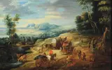 Attelage dans un paysage by Lucas van Uden, Panneau, une planche, non parqueté, sold Nov 2010