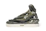 Femme alanguie by Paule Bisman, Bronze à patine brune, sold Nov 2010