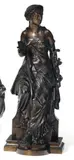 Idylle by Auguste Joseph Peiffer, Bronze à patine brune nuancée, sold Nov 2010
