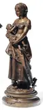 Jeune mère by Eutrope Bouret, Bronze à patine brun clair légèrement mordoré, sold Nov 2010