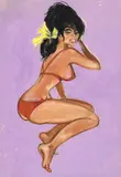 V-Magazine by Georges Pichard, Mine de plomb et gouache sur papier pour un projet de couverture, sold Feb 2022