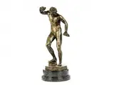 Untitled by Bronzefigur eines tanzenden und Tschinellen spielenden Fauns nach der Antike, bronze, sold Dec 2018