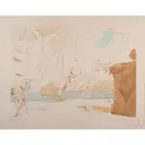 Plage de cadaques (strand von cadaques) by Salvador Dalí, 1967, color etching, sold Dec 2024