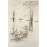Golden gate bridge by Salvador Dalí, 1970, drypoint, sold Dec 2024