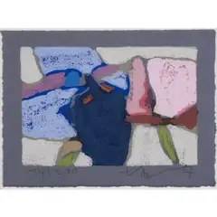 Iris und mohn by Klaus Fußmann, linocut, sold Dec 2024
