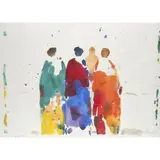 Vier figuren by Oskar Koller, 1999, watercolor, sold Dec 2024