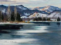 Winter Landscape by Thomas Hilton Garside, oil on canvas, sold Jan 2017
