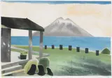 Mt. Baker from Barbeau's Home, Point Roberts, Washington by Toni Onley, 1992, watercolour on paper, sold Jan 2017