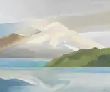 Mount Cheam Over Harrison Lake by Toni Onley, oil on board, sold Jan 2017