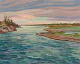 Bear River, Evening, Eldorado by A. Y. Jackson, oil on canvas, sold Nov 2016