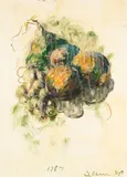 Still Life with Grapes and Oranges, 1789 by Tony Scherman, 1992, encaustic on paper, sold Nov 2016