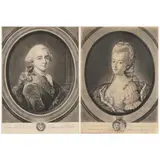 Louis XVI and Marie Antoinette (Pair of Portraits) by Richard Brookshaw, Mezzotints on laid paper, sold Jul 2021