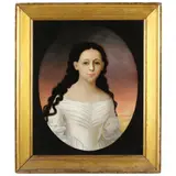 Portrait of a Young Woman by Nelson Cook, Oil on canvas (lined), sold Jul 2021