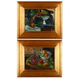 Two Still Life Paintings with Fruit by George Alan Swanson, Oil on board, sold Jul 2021