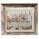 New York Skyline by Bonnie Walson, Oil on artist's board, sold Jul 2021