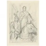 Preparatory Sketch for Mural, Chapel of the Church of St. Mary the Virgin, New York City by Elliott Daingerfield, Pencil on paper, sold Jul 2021
