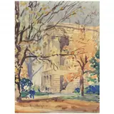 North Carolina Capitol Building by Edwin Key Hodgkins, Watercolor on paper, sold Jul 2021