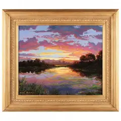 North Carolina Sunset by Thomas DeDecker, Oil on canvas, sold Jul 2021