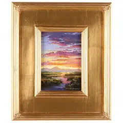 River at Sunset by Thomas DeDecker, Oil on panel, sold Jul 2021