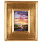 River at Sunset by Thomas DeDecker, Oil on panel, sold Jul 2021