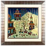 Winter Holiday by Yuri Gorbachev, Oil with gold leaf on canvas, sold Jul 2021