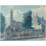 Scene in Toluco, Mexico by Daniel Cook, Watercolor on paper, sold Jul 2021