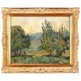 Verdant Landscape with Rolling Hills by L. W. Payne, Oil on canvas laid on foam board, sold Jul 2021