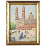 Church in Mexico by Jeanette Swing Lewis, Oil on canvas board, sold Jul 2021