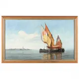 Venetian Harbor Scene by Walter F. Brown, Oil on canvas, sold Jul 2021