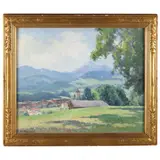 Swiss Village by Frank Peyraud, Oil on canvas, sold Jul 2021