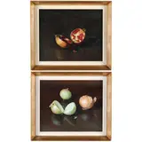 Two Still Life Paintings by Fernando Briones Carmona, The first oil on panel and depicts and depicts onions, sold Jul 2021