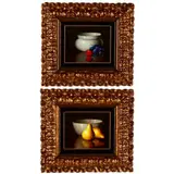 Two Still Lifes with Fruit by Ronald Berger, Oil on panel, sold Jul 2021