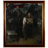 A Visit with the Internship Supervisor by Soviet Socialist Realism, Oil on canvas, sold Jul 2021